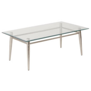 brooklyn tempered glass-rectangle top coffee table low