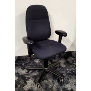Steelcase Sensor high back with adjustable seat back, black frame and black fabric