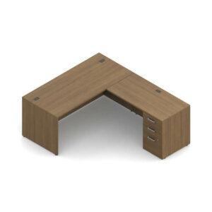 "L" Shape Desk - 66"W x 78"D x 29"H overall Available to order with 48 hr lead time (Asian Night & Winter Cherry laminate only). Other laminate finishes are available with longer lead time