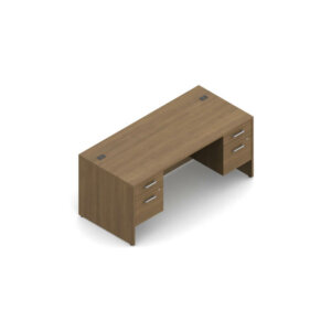 Ionic 66"W x 30"D Double Pedestal Desk, 29"H Available to order with 48 hr lead time (Asian Night & Winter Cherry laminate only). Other laminate finishes are available with longer lead time