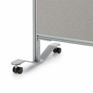 Ionic Single Caster Foot Kit Sold individually or in pairs Use to create a mobile divider Black dual-wheel locking casters Specify finish to match panel frame