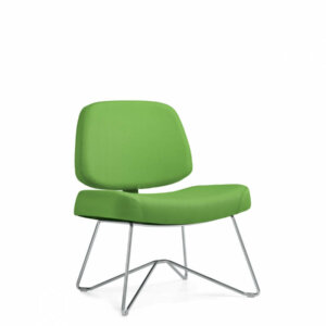 Soda Lounge Chair Dimensions: 27"W x 24"D x 32"H Seat Height: 17" Weight: 30 lbs / 13.6 kg A contemporary, yet retro lightweight lounge chair featuring a fully upholstered seat and back Back design offers flexible movement Generous proportions allow for a variety of seating positions Chrome frame with clear polycarbonate glides